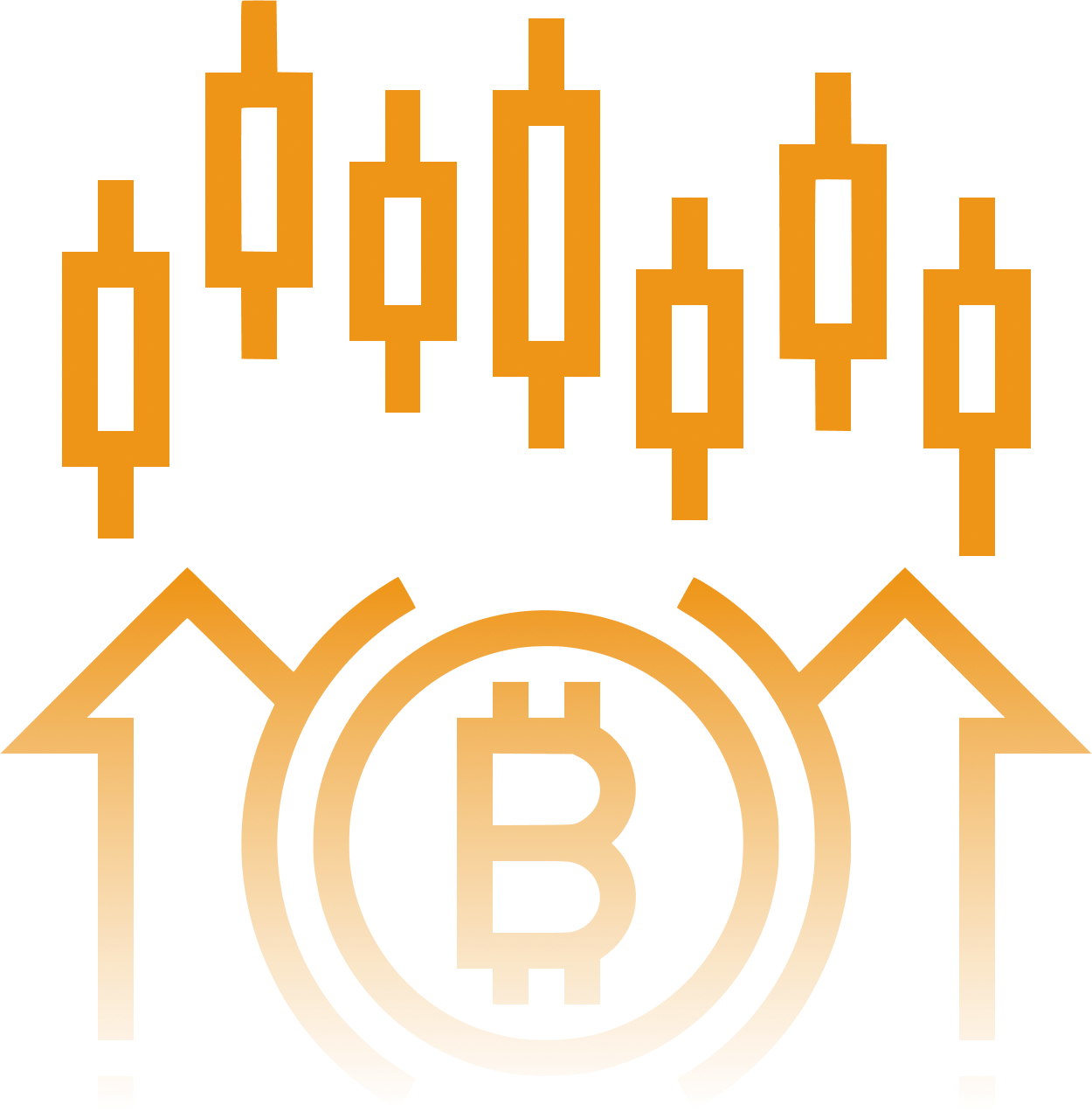 Bitcoin candlestick chart and market movement illustration