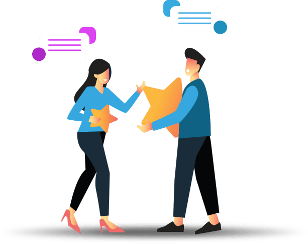 Illustration of two people shaking hands